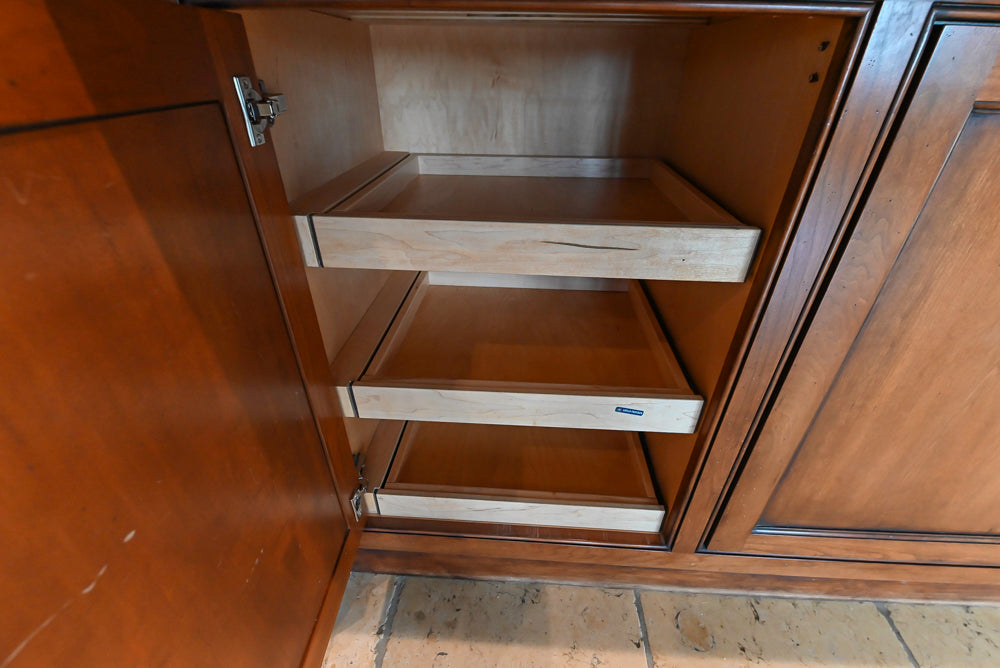 "The Highbury" Traditional Wooden Wet Bar with Sink, Faucet & Wine Cooler