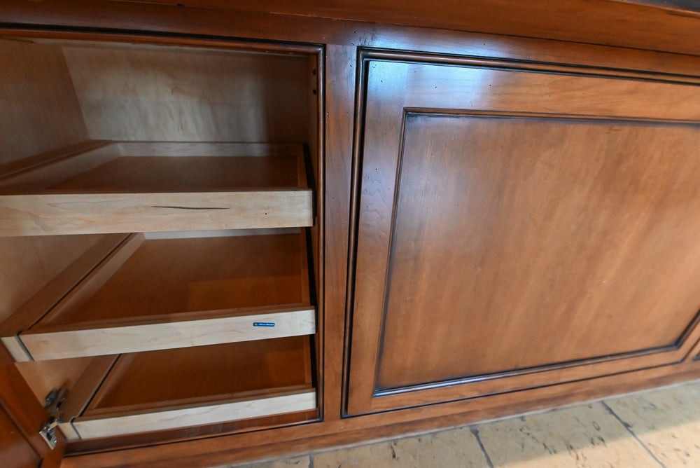 "The Highbury" Traditional Wooden Wet Bar with Sink, Faucet & Wine Cooler