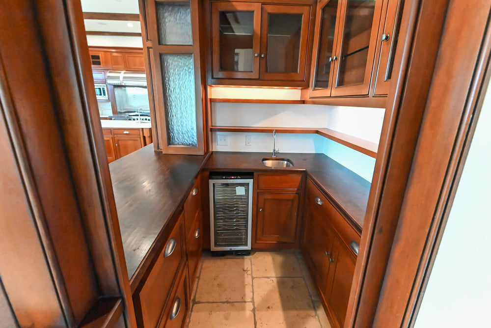 "The Highbury" Traditional Wooden Wet Bar with Sink, Faucet & Wine Cooler