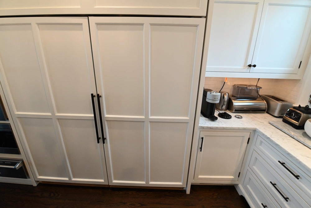 "The Prescott" Transitional White Kitchen with Island, Sub-Zero & Viking Appliances