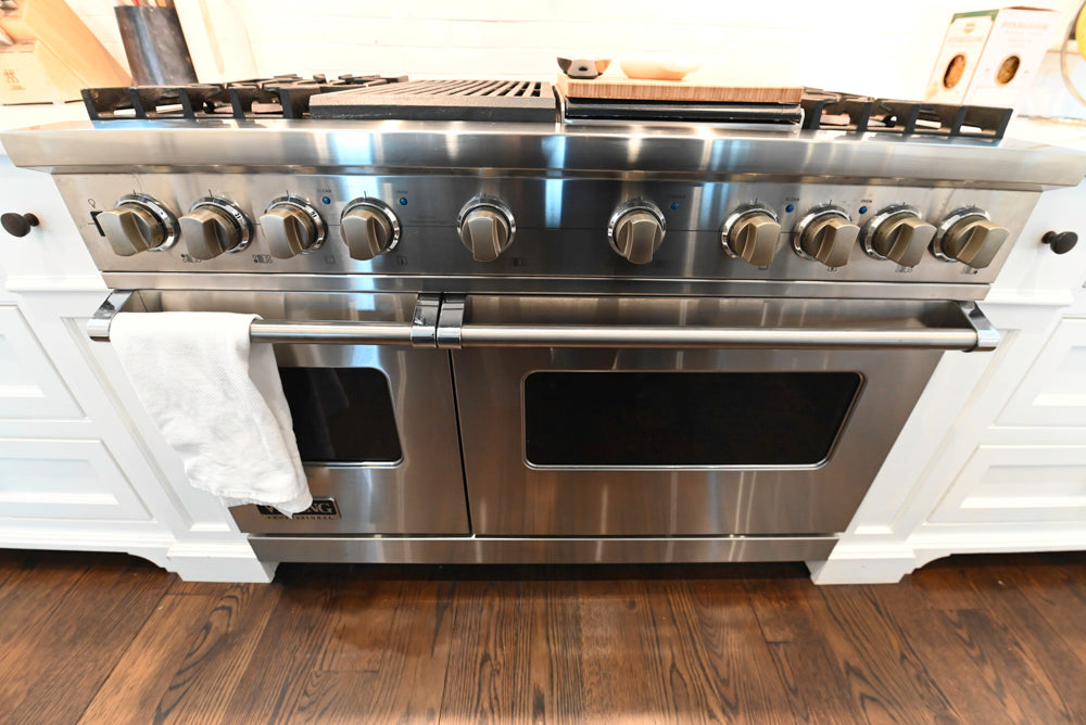"The Prescott" Transitional White Kitchen with Island, Sub-Zero & Viking Appliances