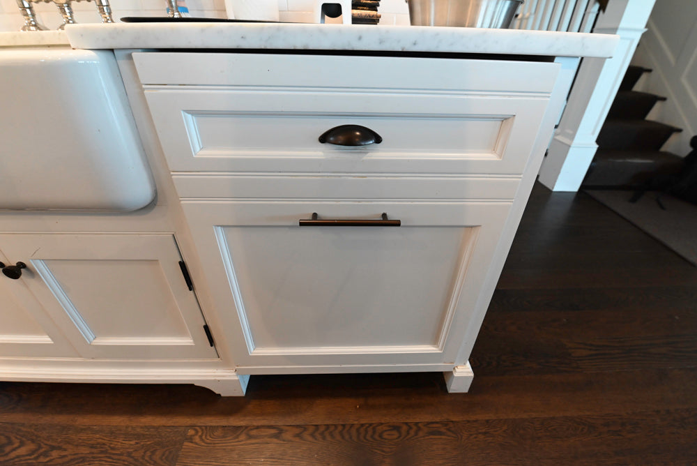 "The Prescott" Transitional White Kitchen with Island, Sub-Zero & Viking Appliances