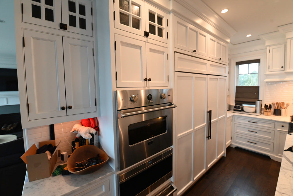 "The Prescott" Transitional White Kitchen with Island, Sub-Zero & Viking Appliances