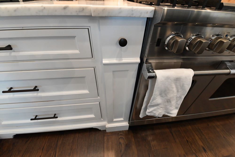"The Prescott" Transitional White Kitchen with Island, Sub-Zero & Viking Appliances