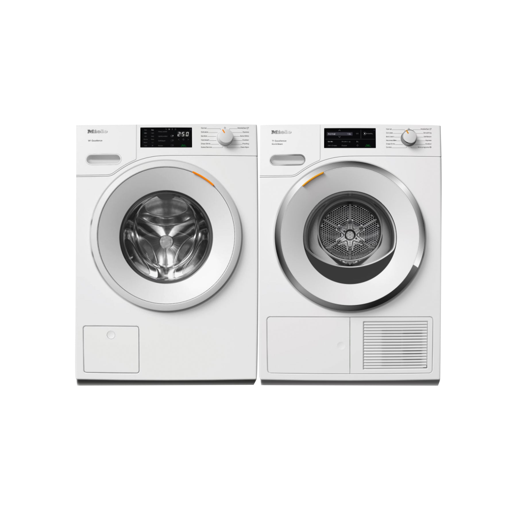 Miele WXD160/TXI680WP 24" Lotus White Laundry Set