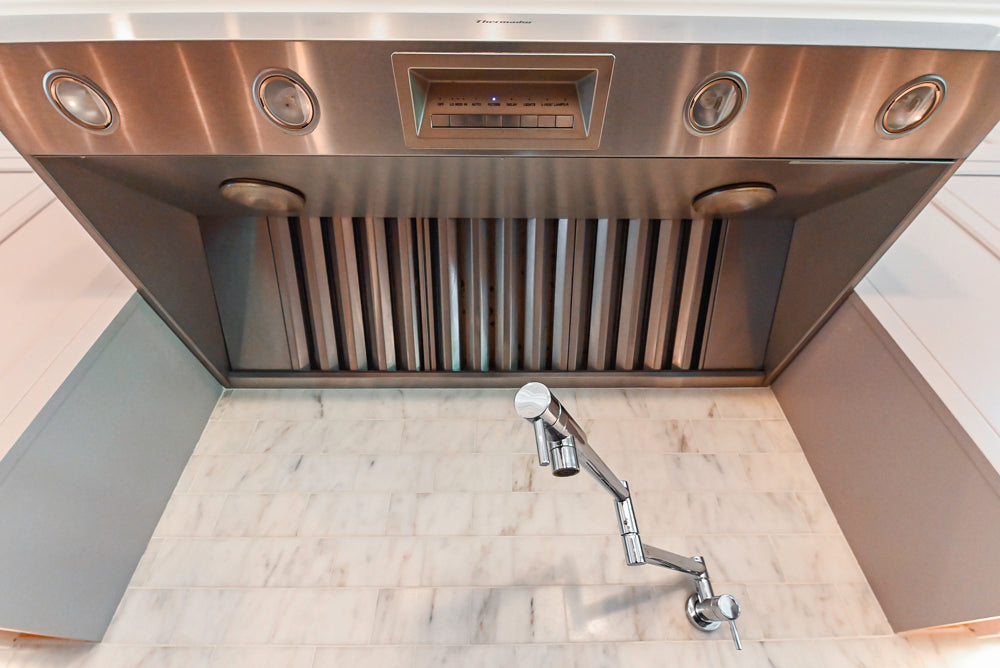 Plain & Fancy Repose Gray Transitional Kitchen with Thermador Appliances