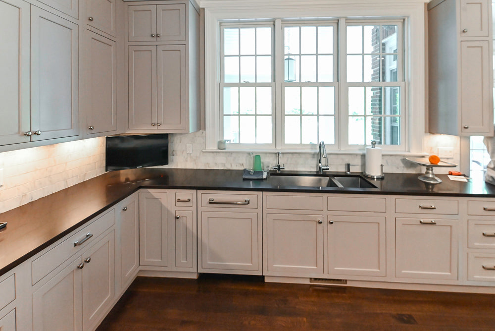Plain & Fancy Repose Gray Transitional Kitchen with Thermador Appliances