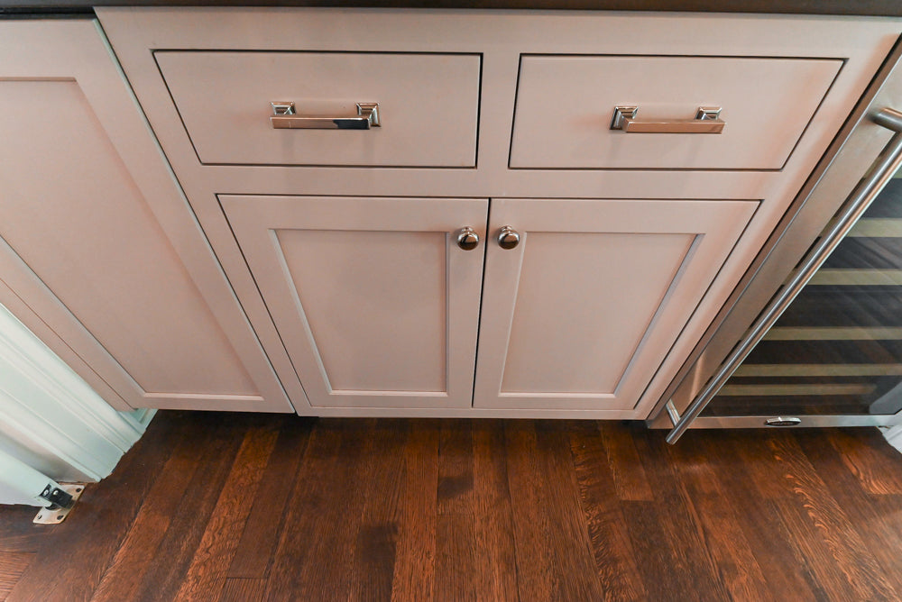 Plain & Fancy Repose Gray Transitional Butler's Pantry with Ice Maker & Wine Cooler