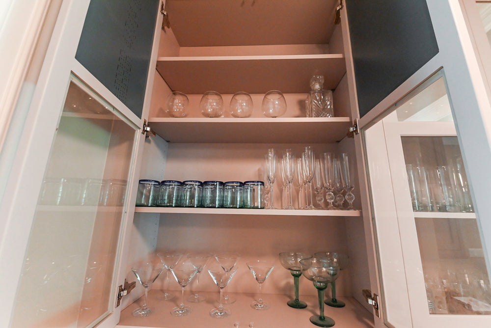 Plain & Fancy Repose Gray Transitional Butler's Pantry with Ice Maker & Wine Cooler