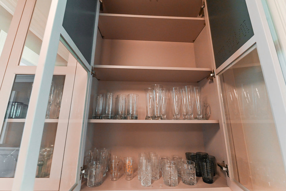 Plain & Fancy Repose Gray Transitional Butler's Pantry with Ice Maker & Wine Cooler