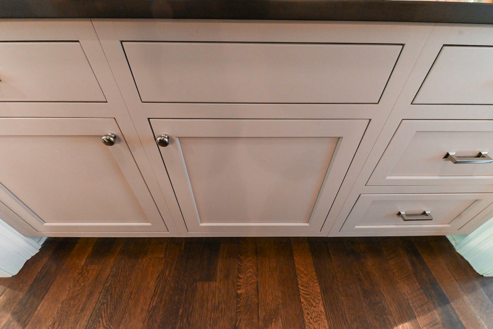 Plain & Fancy Repose Gray Transitional Butler's Pantry with Ice Maker & Wine Cooler