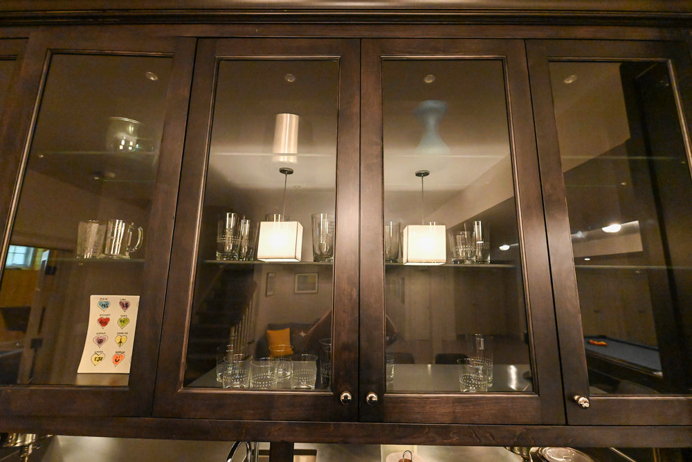 "The Beaumont" Transitional Dark Brown Wood Wet Bar with Appliances