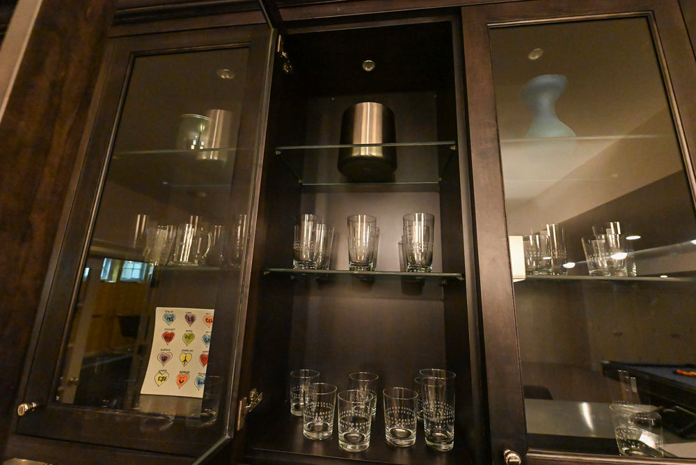 "The Beaumont" Transitional Dark Brown Wood Wet Bar with Appliances