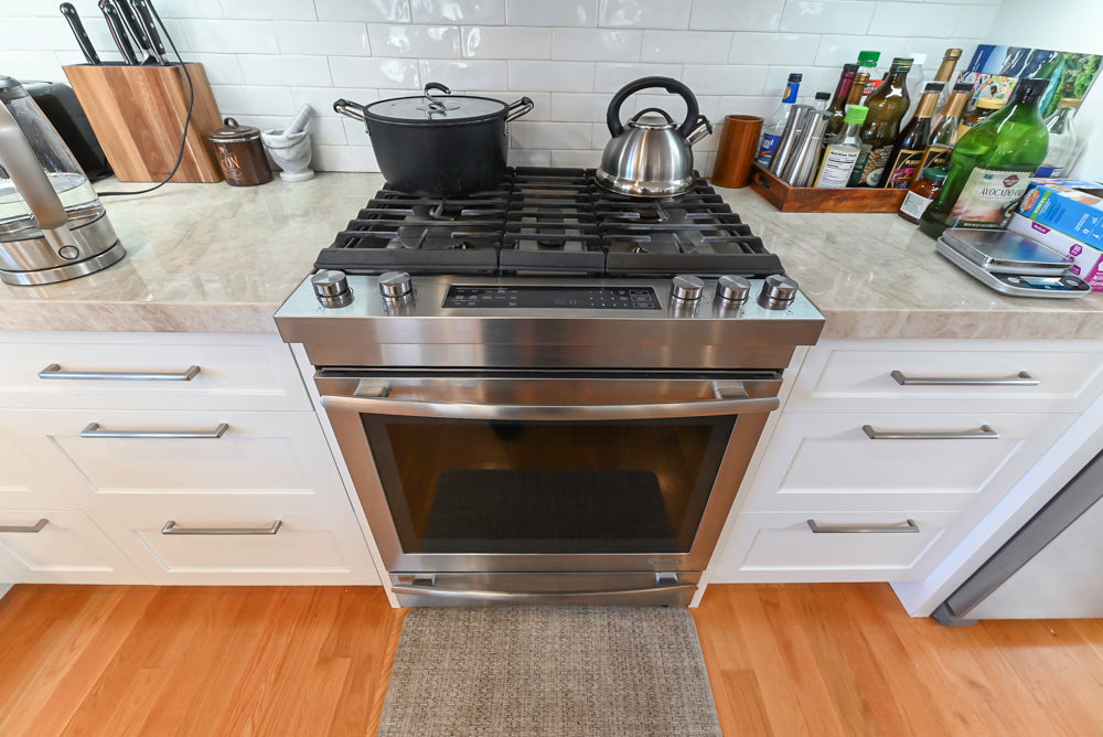 Cuiffo Cabinetry Transitional White Kitchen with Island & JennAir Appliances