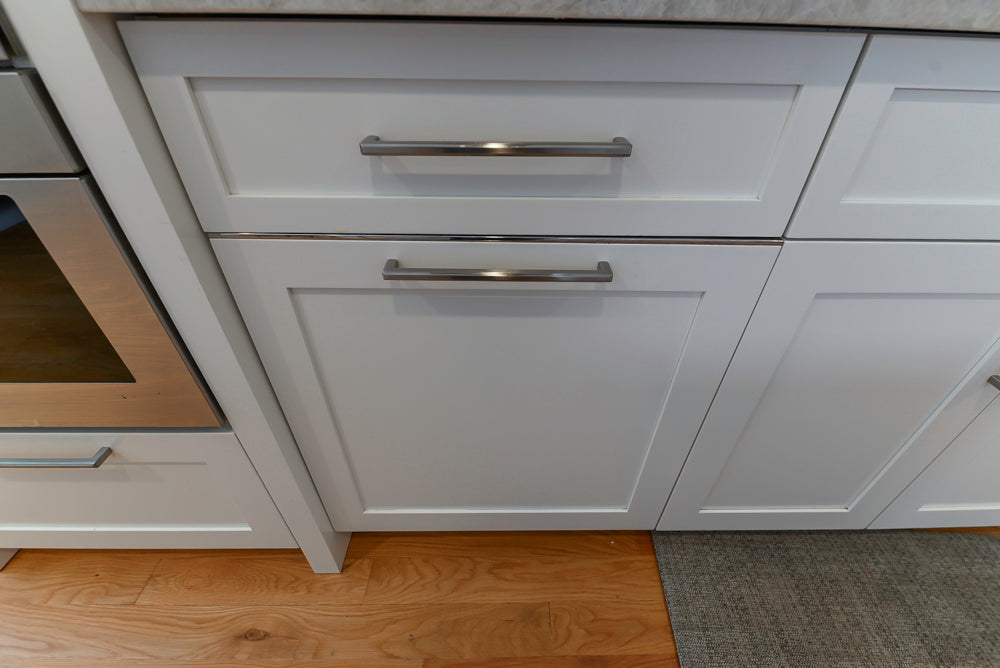 Cuiffo Cabinetry Transitional White Kitchen with Island & JennAir Appliances