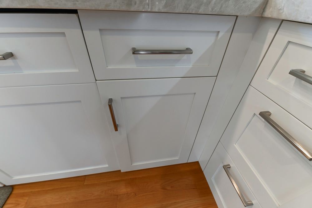 Cuiffo Cabinetry Transitional White Kitchen with Island & JennAir Appliances