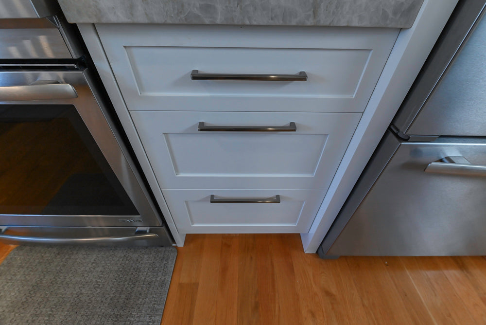 Cuiffo Cabinetry Transitional White Kitchen with Island & JennAir Appliances