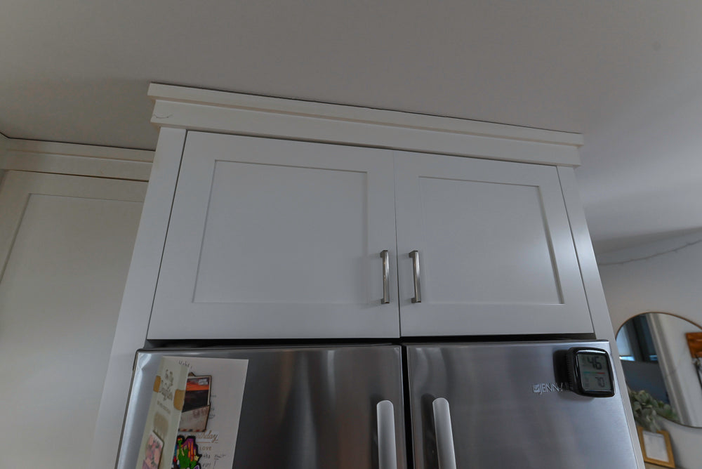 Cuiffo Cabinetry Transitional White Kitchen with Island & JennAir Appliances