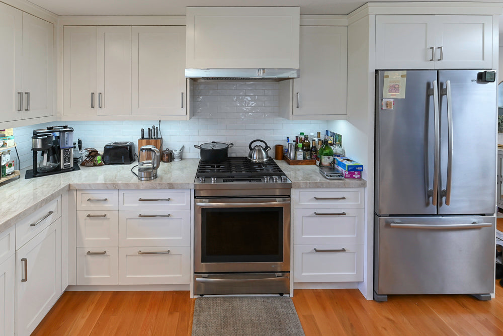 Cuiffo Cabinetry Transitional White Kitchen with Island & JennAir Appliances
