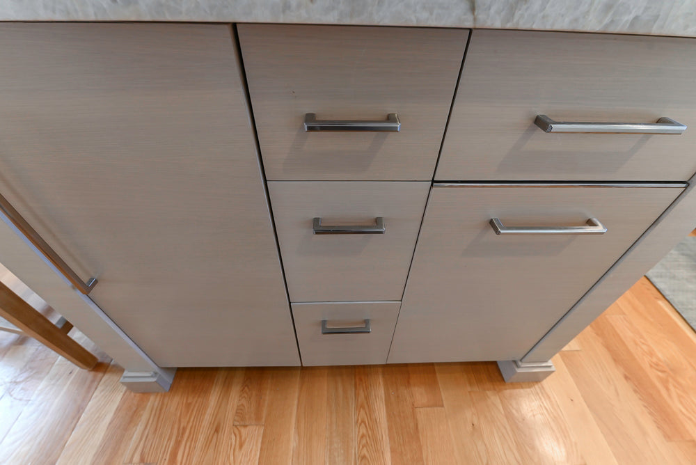 Cuiffo Cabinetry Transitional White Kitchen with Island & JennAir Appliances