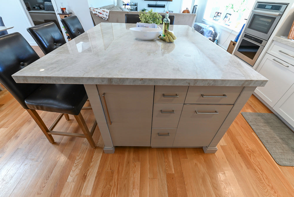 Cuiffo Cabinetry Transitional White Kitchen with Island & JennAir Appliances