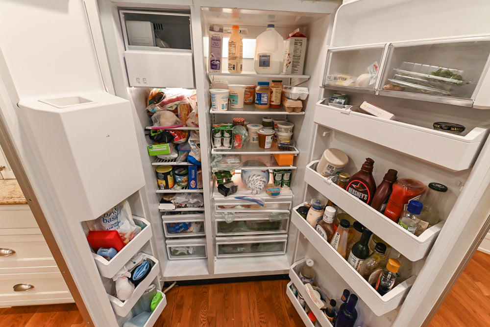 Plain & Fancy White Kitchen with Side Pantry & Appliances