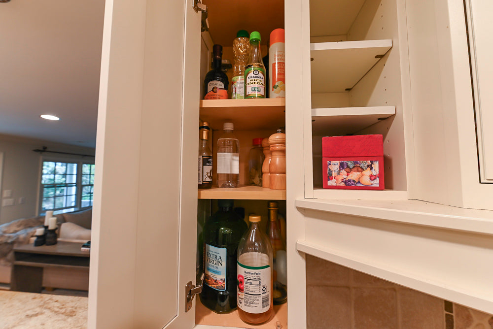 Plain & Fancy White Kitchen with Side Pantry & Appliances
