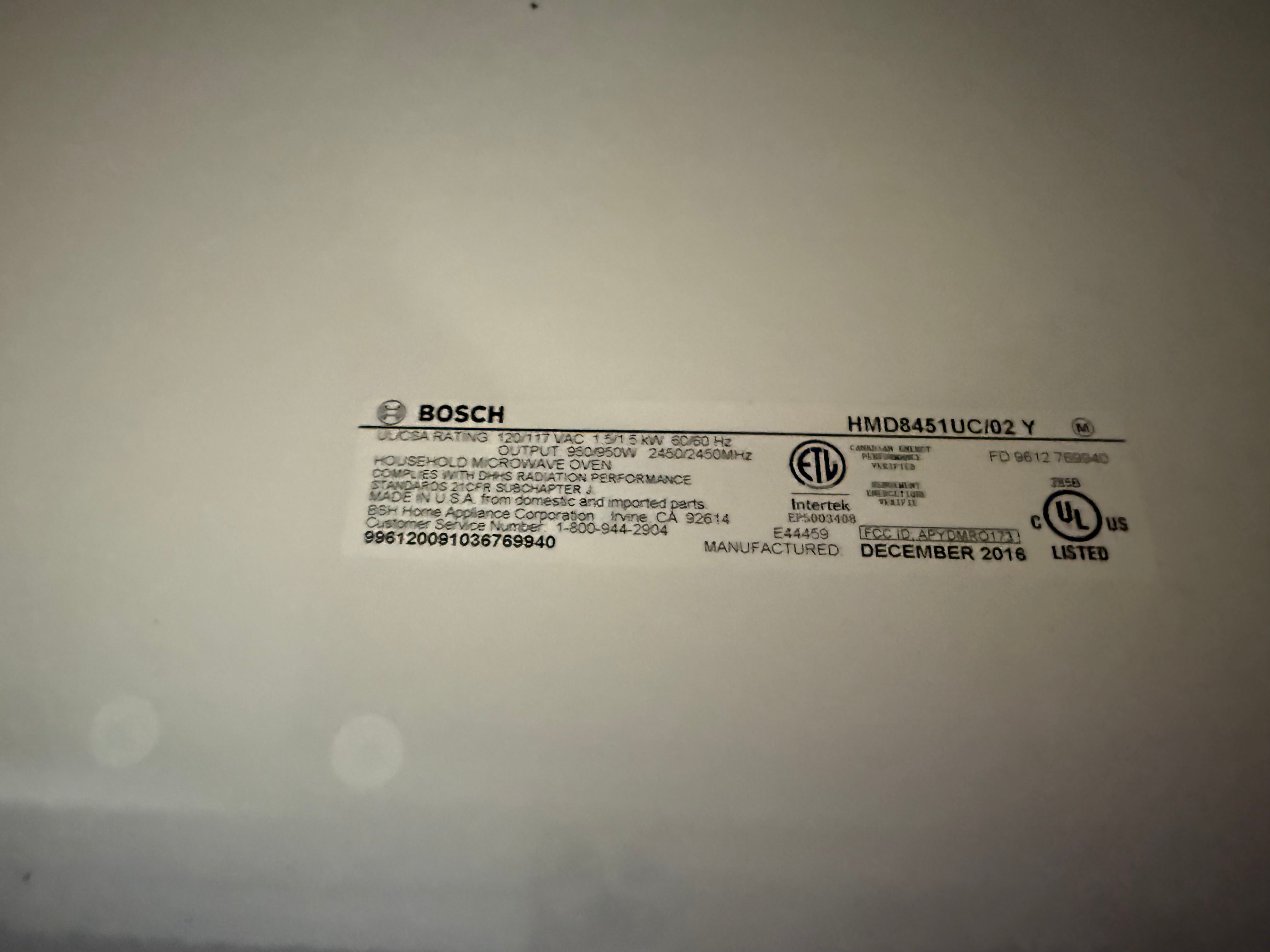 Bosch 800 Series HMD8451UC 24" Stainless Steel Microwave Drawer