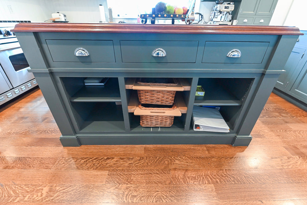 Rutt Transitional Sage Green Kitchen with Island, Viking & Sub-Zero Appliances