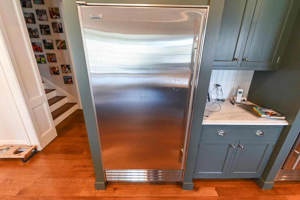 Rutt Transitional Sage Green Kitchen with Island, Viking & Sub-Zero Appliances