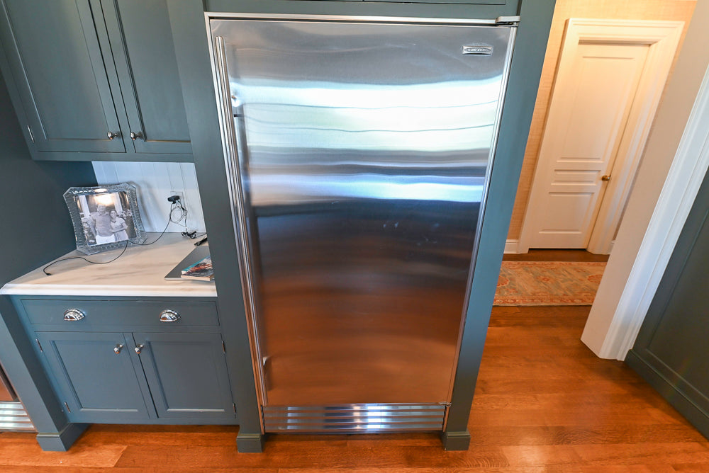 Rutt Transitional Sage Green Kitchen with Island, Viking & Sub-Zero Appliances