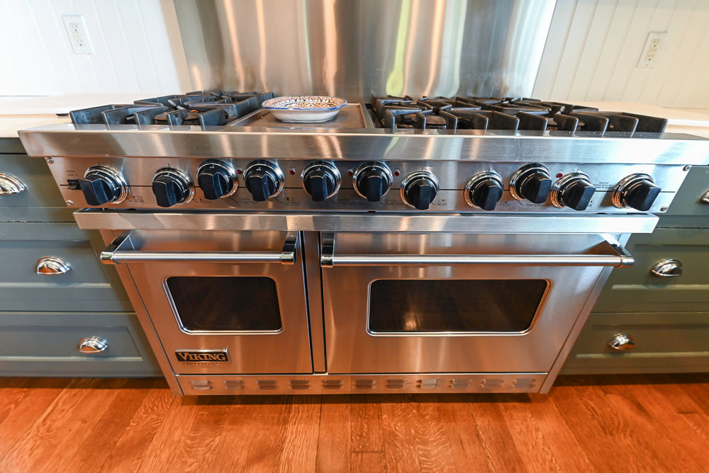 Rutt Transitional Sage Green Kitchen with Island, Viking & Sub-Zero Appliances