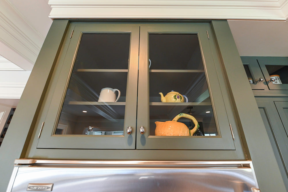 Rutt Transitional Sage Green Kitchen with Island, Viking & Sub-Zero Appliances