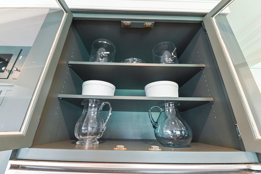 Rutt Transitional Sage Green Kitchen with Island, Viking & Sub-Zero Appliances