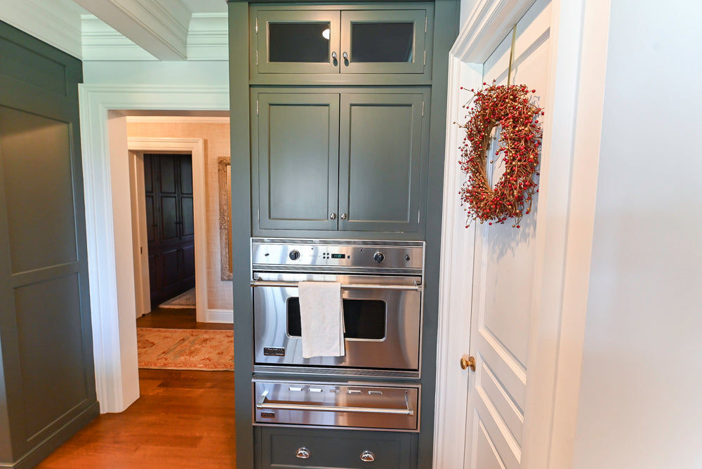 Rutt Transitional Sage Green Kitchen with Island, Viking & Sub-Zero Appliances