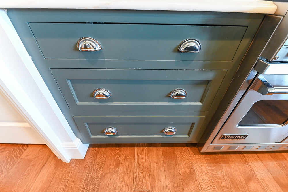 Rutt Transitional Sage Green Kitchen with Island, Viking & Sub-Zero Appliances