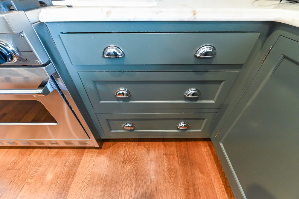 Rutt Transitional Sage Green Kitchen with Island, Viking & Sub-Zero Appliances