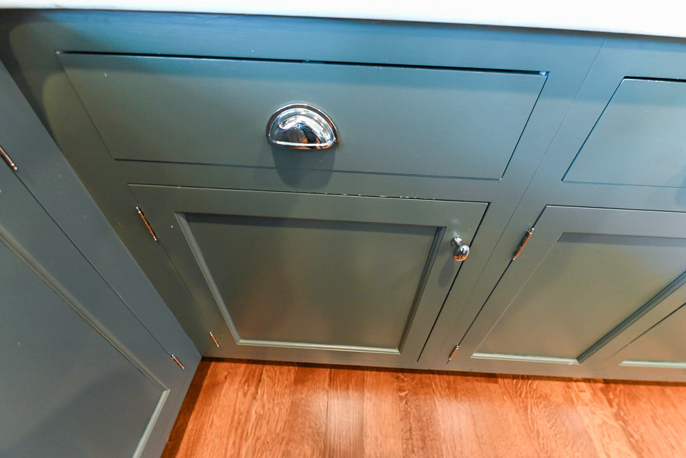 Rutt Transitional Sage Green Kitchen with Island, Viking & Sub-Zero Appliances