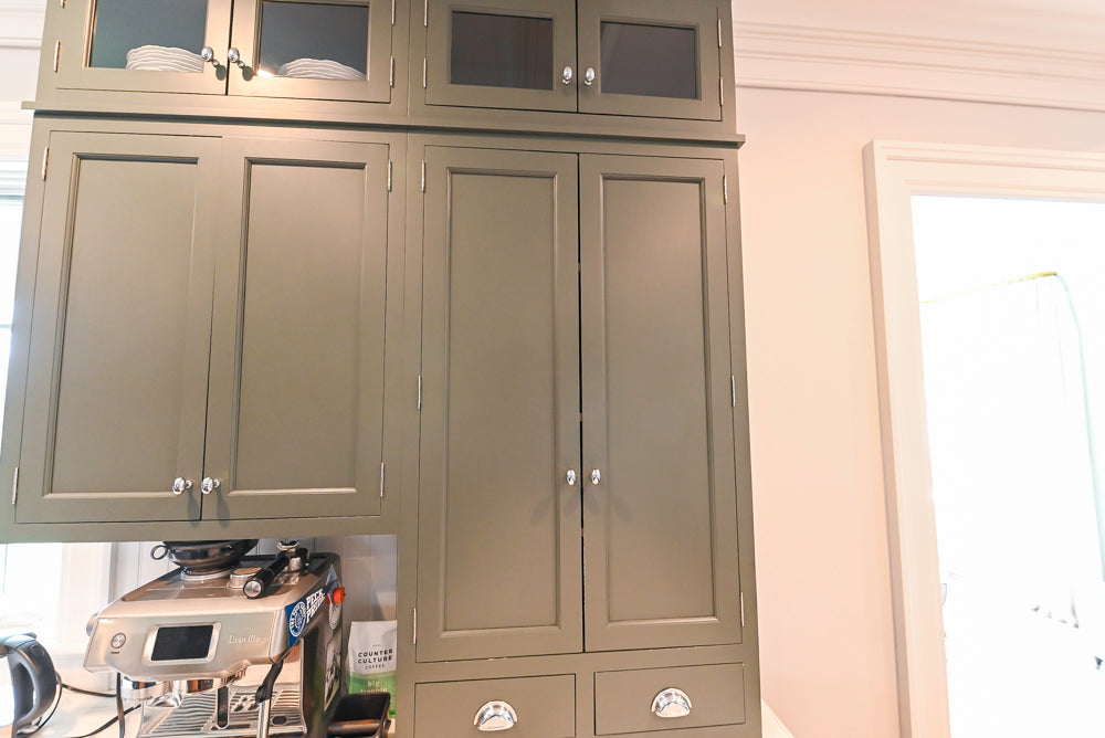 Rutt Transitional Sage Green Kitchen with Island, Viking & Sub-Zero Appliances