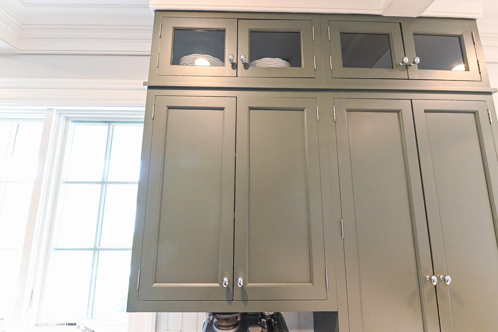 Rutt Transitional Sage Green Kitchen with Island, Viking & Sub-Zero Appliances