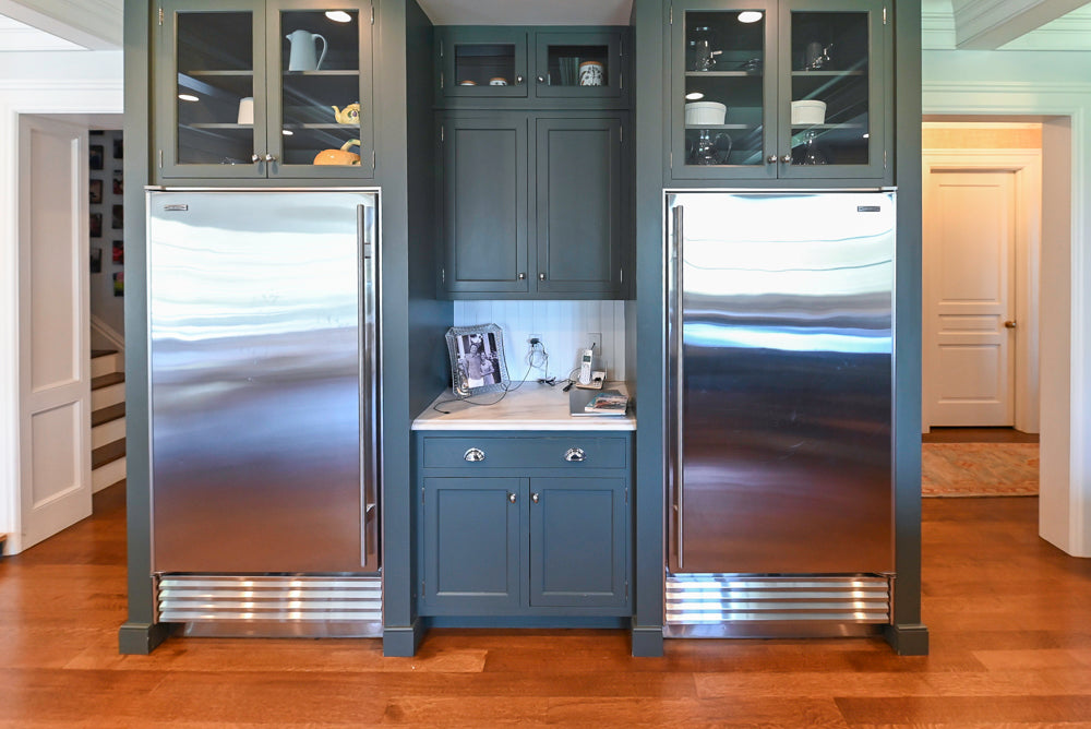 Rutt Transitional Sage Green Kitchen with Island, Viking & Sub-Zero Appliances