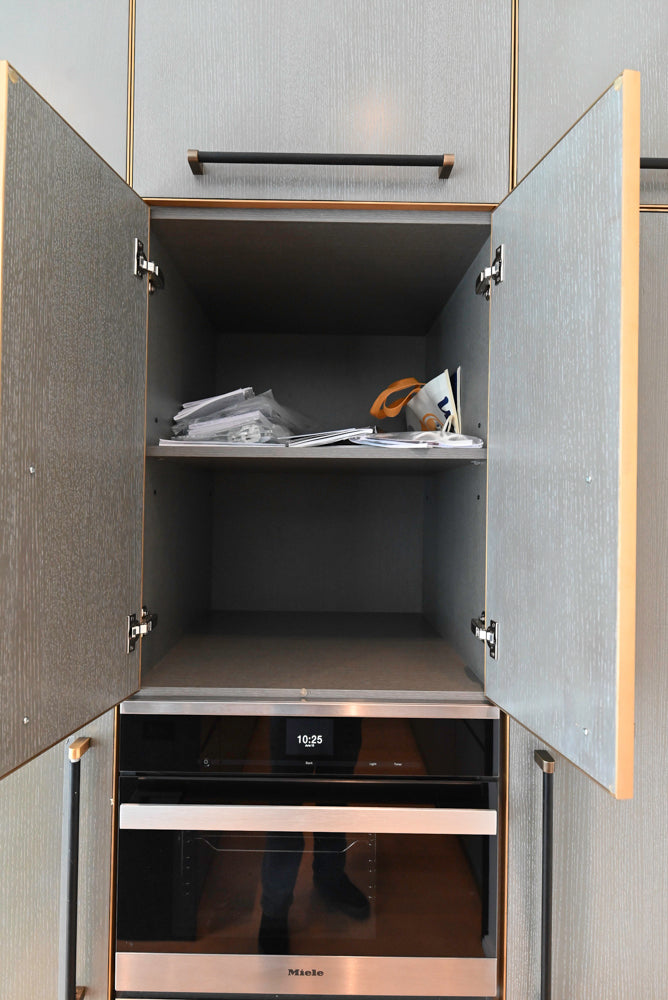 Thomas Juul-Hansen Modern Grey Oak Kitchen with Island & Miele Appliances