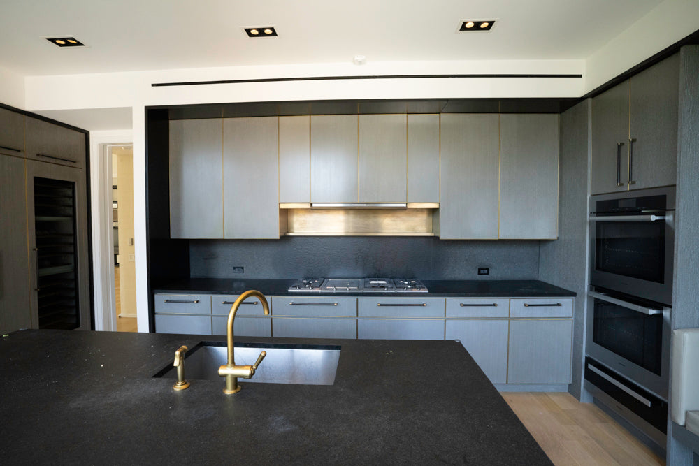 Thomas Juul-Hansen Modern Grey Oak Kitchen with Island & Miele Appliances
