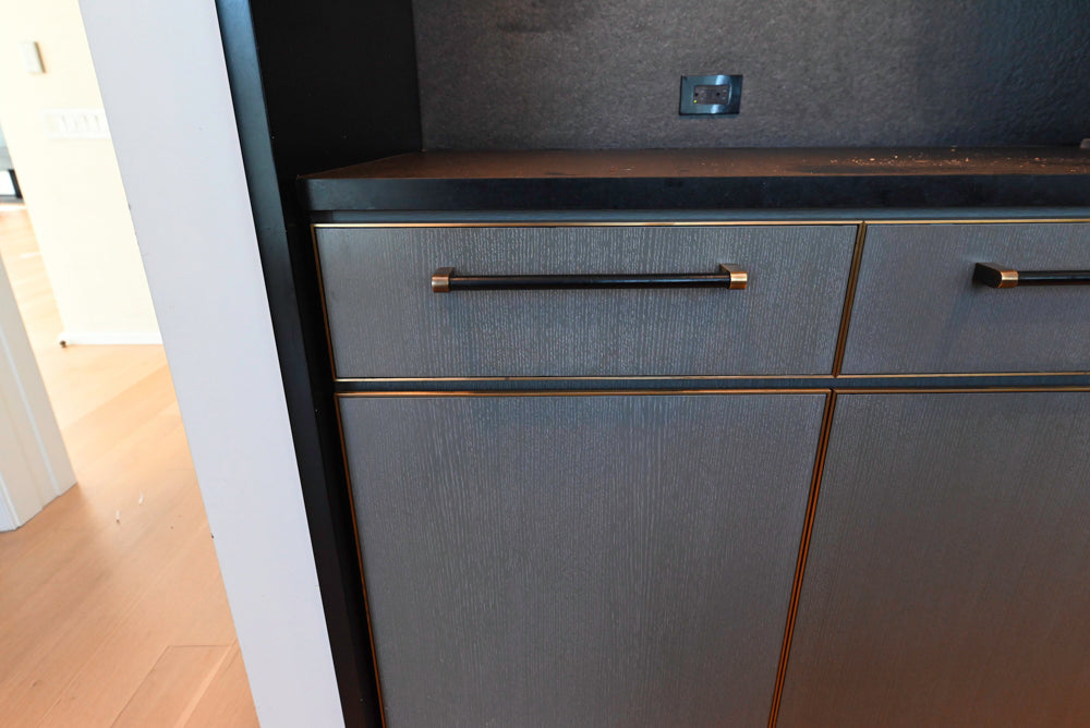 Thomas Juul-Hansen Modern Grey Oak Kitchen with Island & Miele Appliances