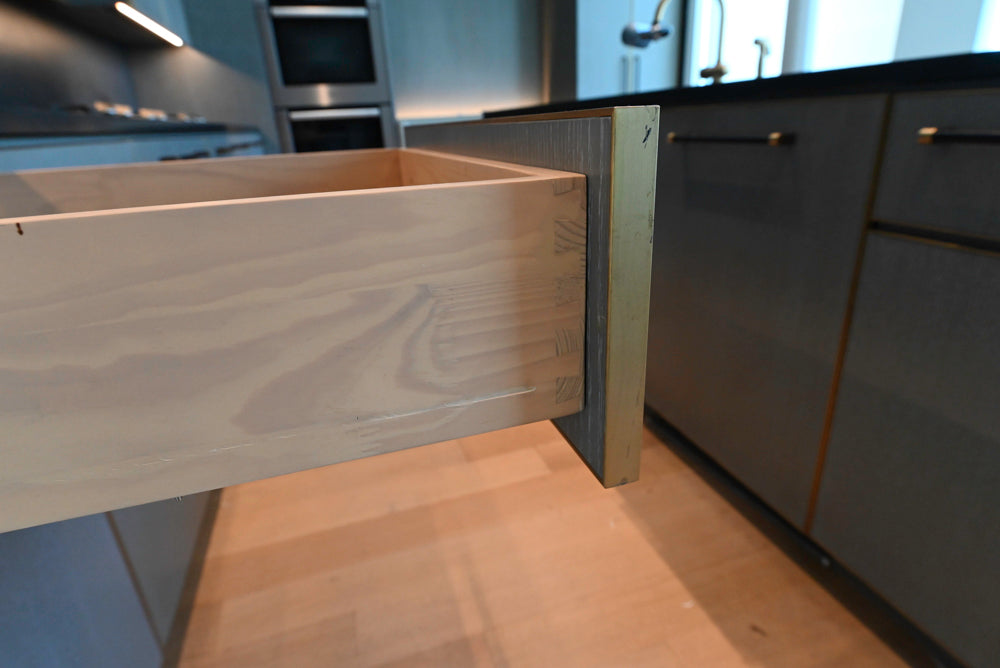 Thomas Juul-Hansen Modern Grey Oak Kitchen with Island & Miele Appliances