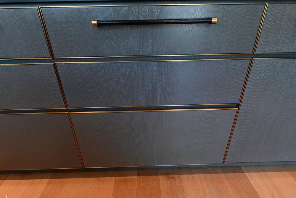 Thomas Juul-Hansen Modern Grey Oak Kitchen with Island & Miele Appliances