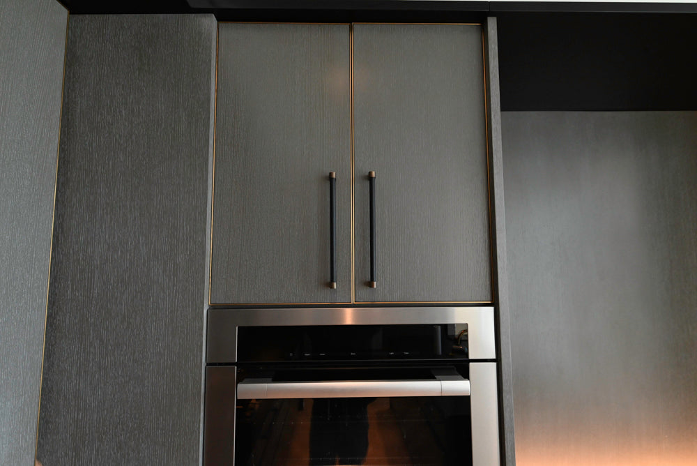 Thomas Juul-Hansen Modern Grey Oak Kitchen with Island & Miele Appliances