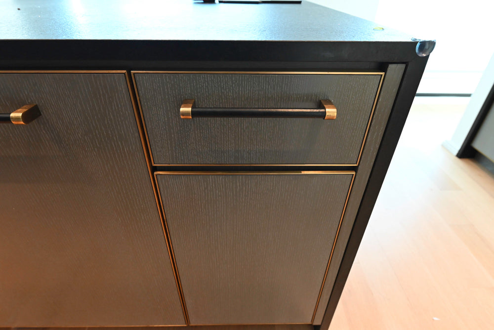 Thomas Juul-Hansen Modern Grey Oak Kitchen with Island & Miele Appliances