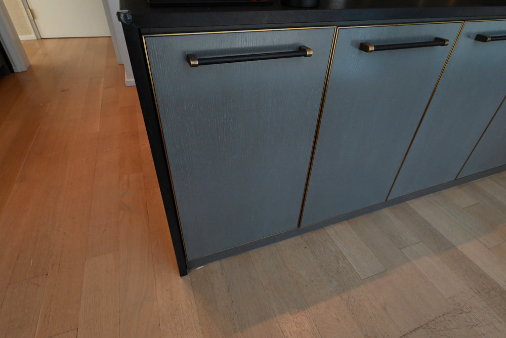 Thomas Juul-Hansen Modern Grey Oak Kitchen with Island & Miele Appliances