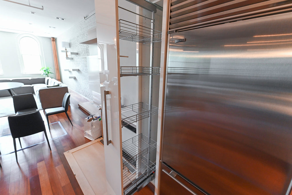 Pessina Cucine Modern Industrial White Kitchen with Island & Viking Appliances